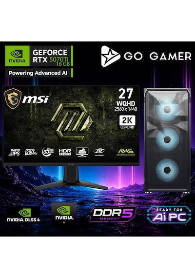 Go Gamer E846DF ULTRA 9 285K 64 GB 2 TB SSD RTX5070Tİ 16 GB Free Dos Oem Paket Masaüstü Oyuncu Bilgisayarı