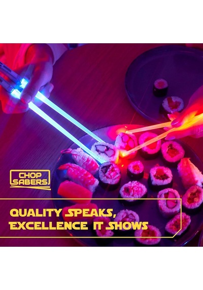 Valkyrie 8 Parça Led Işıklı Chopstik Işık Kılıcı Yemek Çubukları Star Wars Tema Çöpstik Çok Renkli
