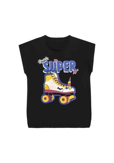 Denokids Mshb&g Unicorn Paten Kız Çocuk T-shirt Şort Takım Çok Renkli