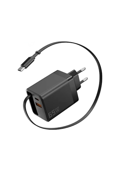 65w Turbo Şarj Aleti Hızlı Şarj Çekilebilir Toplamalı Kablo 67w 1 Usb -1 Type-c Girişli Kablolu