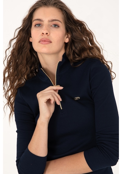U.S. Polo Assn. Kadın Lacivert Fermuarlı Dik Yaka Sweatshirt 50313564-VR033