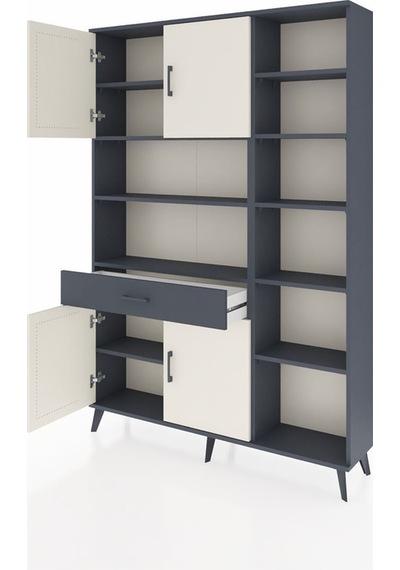 Arges Dolap 10 Raflı Tek Çekmeceli 4 Kapaklı 132x30x195 Antrasit-aytaşı/antrasit Aytası/antrasıt Arges Dolap 10 Raflı Tek Çekmeceli 4 Kapaklı 132x30x195 Antrasit-aytaşı/antrasit Aytası/antrasıt