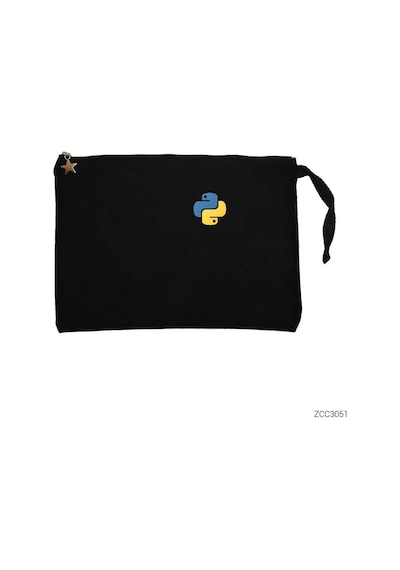 Zepplin Giyim Python Yazılımcı Siyah Clutch Astarlı Cüzdan / El Çantası Siyah