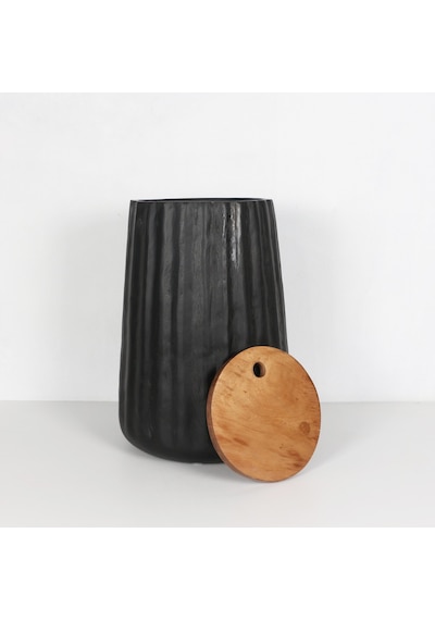 Kivo Carving Mungur Sehpa & Gizli Saklama 31x57 Cm Siyah-kahverengi