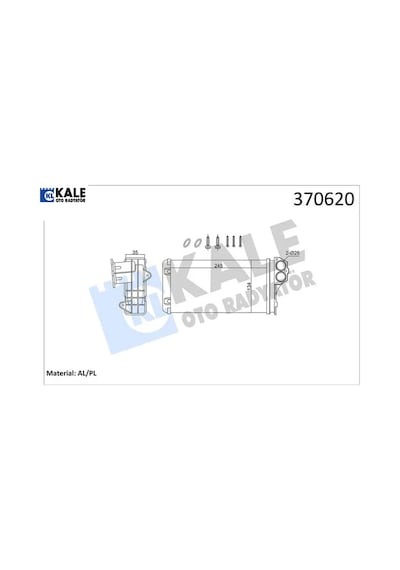 Kalorifer Radyatörü C3 02 P206 99 P307 00 Xsara 00 12 245 137x35 Mekanik Kale Radyatör 6448.q2/ 6448.l0