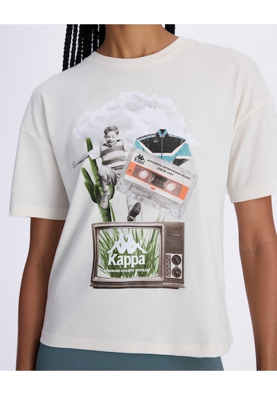 Kappa Authentic Alessi Kadın Beyaz Comfort Tişört