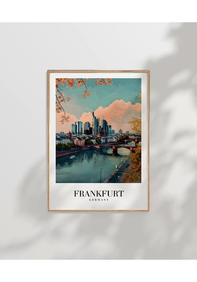 Çerçevesiz Poster Frankfurt Vintage
