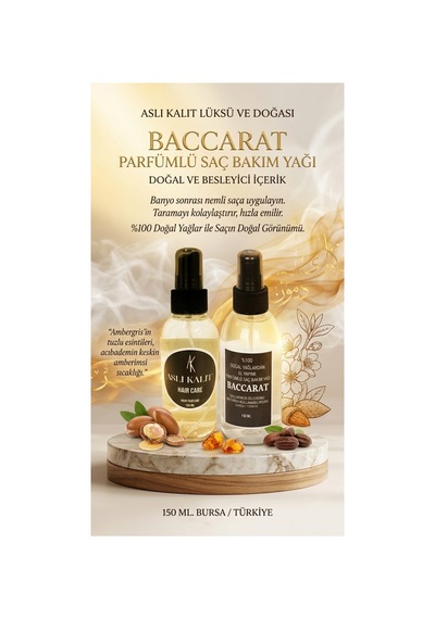 Baccarat Parfümlü Saç Bakım Yağı Doğal Yağlardan Hair Care Saç Parfümü 150ml