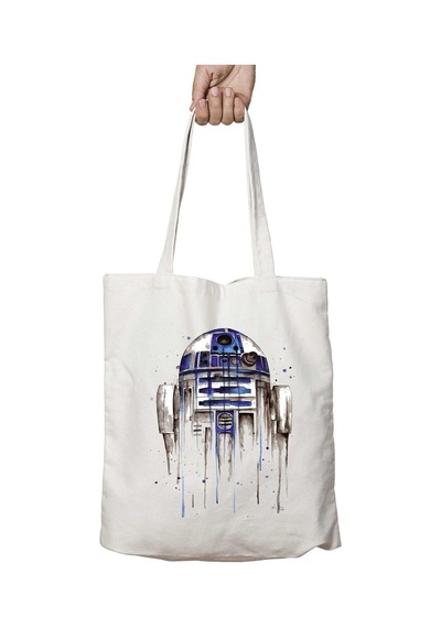 Art Hediye R2-d2 Star Wars İki Taraf Kalıcı Yıkanabilir Okul Plaj Omuz Bez Çanta Çok Renkli