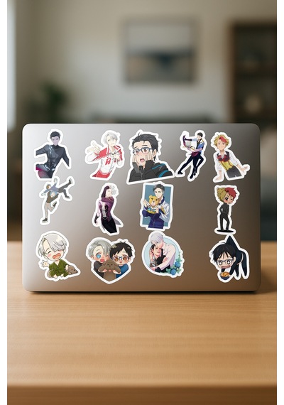 Yuri On Ice Anime Telefon Laptop Bullet Journal Yapışkanlı Folyo Sticker Paketi 20 Adet Çok Renkli