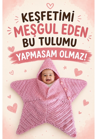 Örgü Yıldız Tulum Pembe