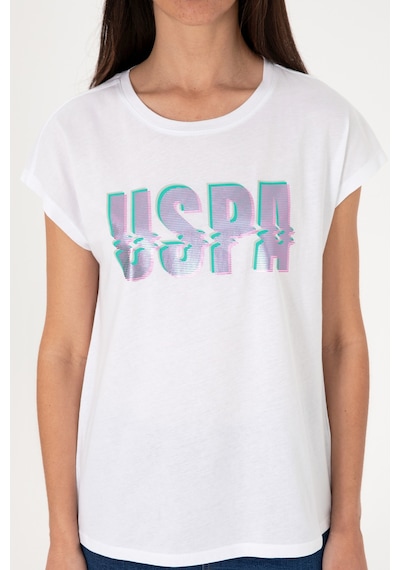 U.S. Polo Assn. Kadın Beyaz Bisiklet Yaka Tişört 50299764-VR013