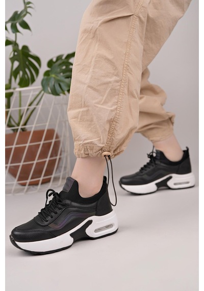 Flet 121 Siyah-beyaz Kadın Spor Sneaker Siyah