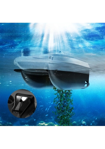 SAZAN YEMLEME (TEKNE VE BOTU)Flytec yeni V030 RC balık yemi teknesi GPS uzaktan kumandalı olta atıcı Siyah