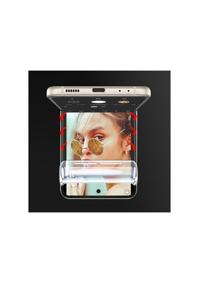 Galaxy Uyumlu Z Flip 4 Ön Arka Fullbody 360 Ön Arka Tam Kaplar Şeffaf Hidrojel Cam Ekran Kasa Koruyucu Film Resimde Görünen