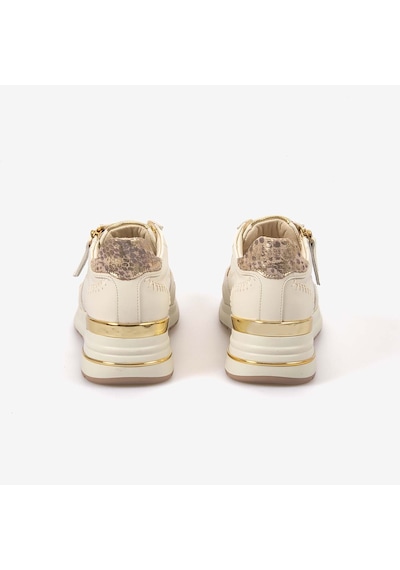 Kemal Tanca Kadın Eva Tabanlı Fermuar Detaylı Bağcıklı Casual Spor & Sneaker Ayakkabı 7015 Krem