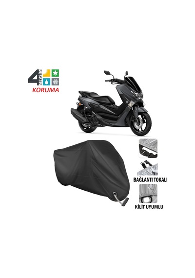 Yamaha Nmax 125 Motosiklet Brandası ( Kilit Uyumlu - Siyah