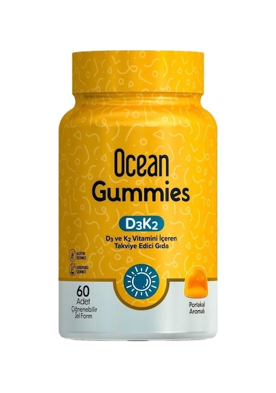 Ocean Gummies D3K2 60 Çiğnenebilir Jel Form