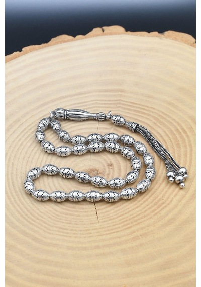 Erkek 925 Ayar Oksitli Tesbih Orta Boy -29 Gr- 901344 Gümüş