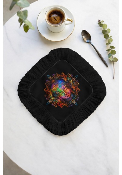 Neon Buddha Mandala Saçaklı Sunum Peçetesi-spiritüel Bohem Siyah Renk Bardak Altlığı Servis Mendili Adaçayı Yanık Turuncu Neon Buddha Mandala Saçaklı Sunum Peçetesi-spiritüel Bohem Siyah Renk Bardak Altlığı Servis Mendili Adaçayı Yanık Turuncu