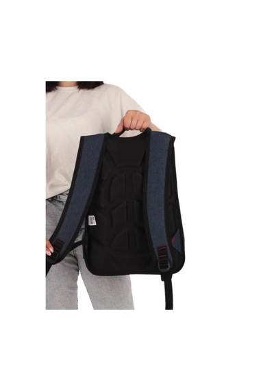 Temel My Polo Sırt Çantası Kırmızı Beyaz Çizgili Lacivert 8860 Lacivert
