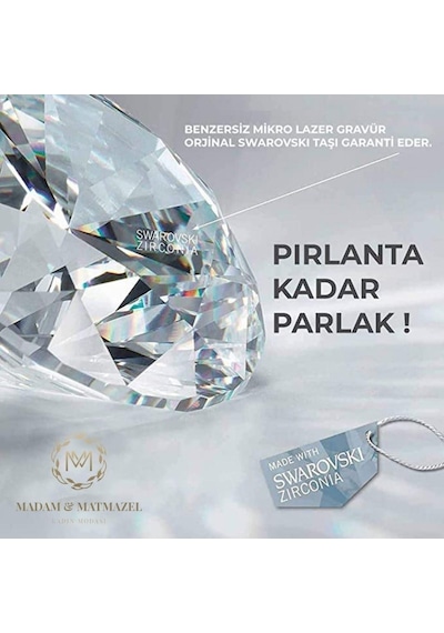 Madam Matmazel Swarovski Kristal Renkli Taşlı Gümüş Kadın Kolye,925 Ayar Gerçek Gümüş, Rodyum Kaplama Madam Matmazel Swarovski Kristal Renkli Taşlı Gümüş Kadın Kolye,925 Ayar Gerçek Gümüş, Rodyum Kaplama