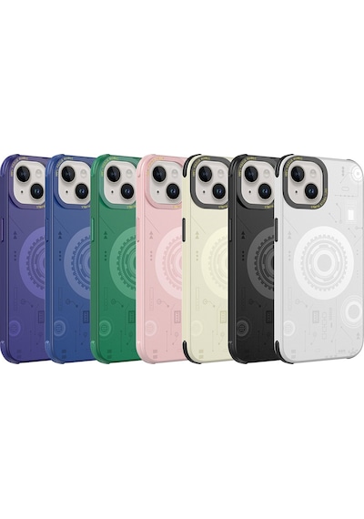 Zeyline Apple Uyumlu iPhone 14 Plus Zore Wireless Şarj Özellikli Desenli Hot Kapak-siyah