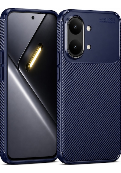 Xiaomi Poco X8 Pro Max Kılıf Karbon Silikon Case Lacivert