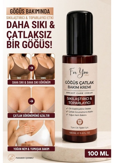 Göğüs Çatlak & Sıkılaştırıcı Bakım Kremi, Toparlayıcı Etkili Çatlak Kremi 100 Ml
