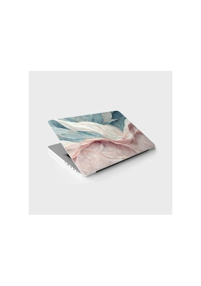 Pastel Pembe Ebru Desenli Laptop Sticker 124-Pembe