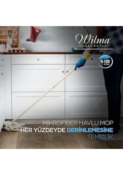 Wilma Secret Ultra Lüks Mikrofiber Mop Ucu Adet Pembe Renk 5 Adet Şeffaf