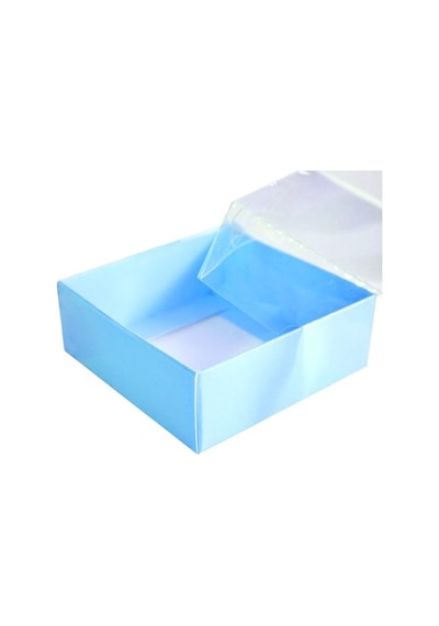 Düz Mavi Asetat Kutu 8x8x3 Cm 10 Adet