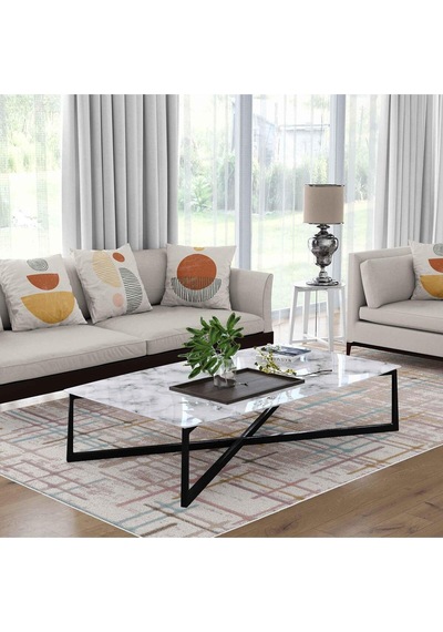 Kaymaz Taban Yıkanabilir Halı Mutfak, Salon, Yatak Odası İçin Modern Dijital Baskı Halı Slnhalı86 - 356 Çok Renkli