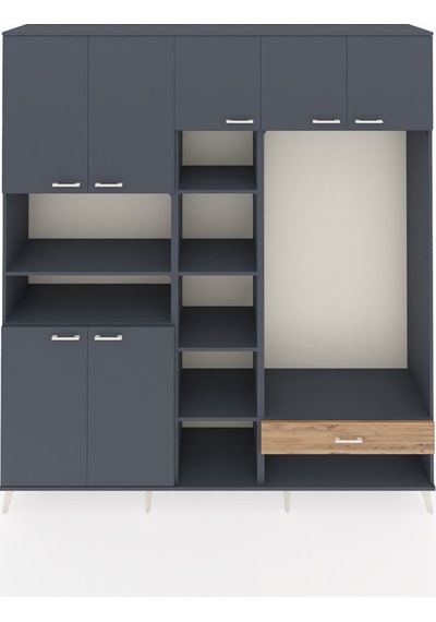 Hyperion Dolap 11 Raflı Tek Çekmeceli 7 Kapaklı 220x44x243 Antrasit-antrasit/çam Antrasıt/atlas Çam Hyperion Dolap 11 Raflı Tek Çekmeceli 7 Kapaklı 220x44x243 Antrasit-antrasit/çam Antrasıt/atlas Çam