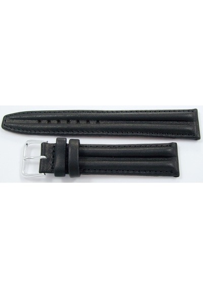 Upper Deri Saat Kayışı 18Mm Siyah Saat Kordonu Çift Fitilli Spor
