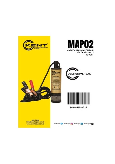 Kent Mazot Aktarma Pompası 12v Küçük Süzgeçli
