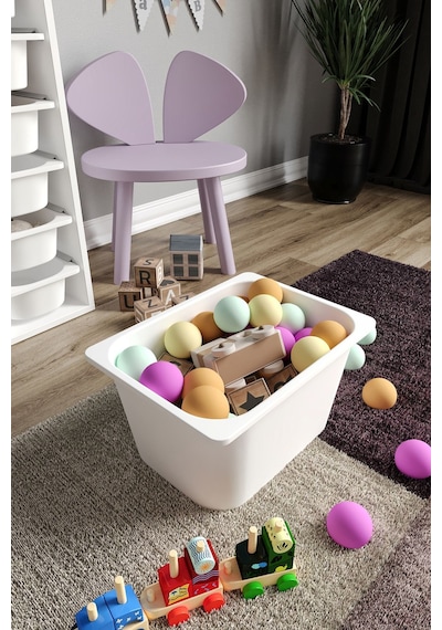 %100 Mdf - Large Mono 6 Sepetli Oyuncak Dolabı Beyaz
