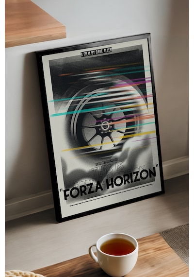 Forza Horizon Siyah Ahşap Çerçeveli Poster, Dekoratif Oyun Duvar Tablosu
