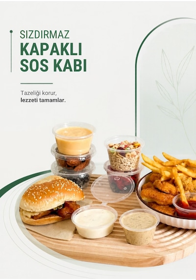 100 Adet 60 Ml Sızdırmaz Mini Saklama Kabı Sosluk Buzluk Kabı Mıt1366 Şeffaf
