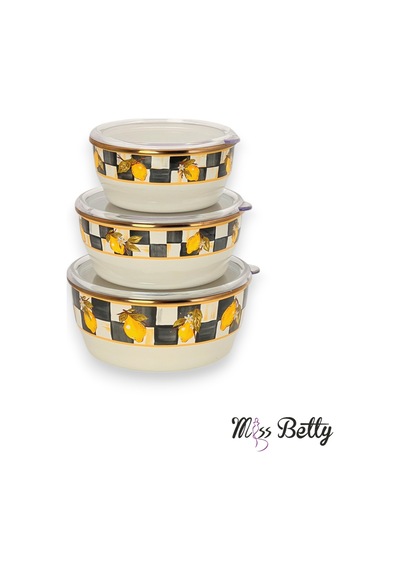 Miss Betty Linda Emaye Saklama Kabı 14-16-18 CM 3'lü Renkli