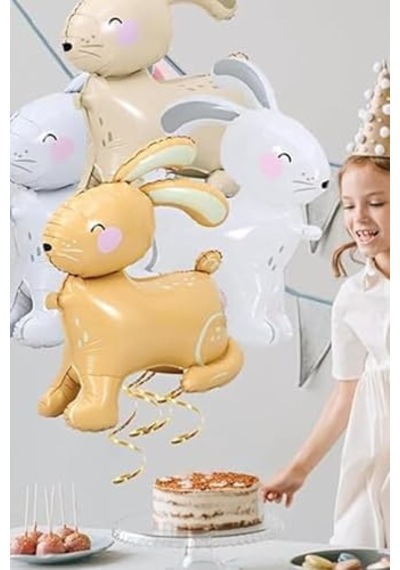 Gri 3d Büyük Boy Tavşan Folyo Balon 256