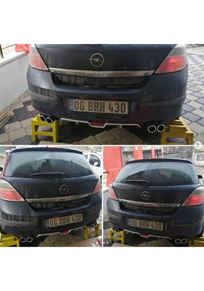 İtibar Opel Astra H 4 Çıkışlı Egzoz Görünümlü Arka Tampon Ek'i Di