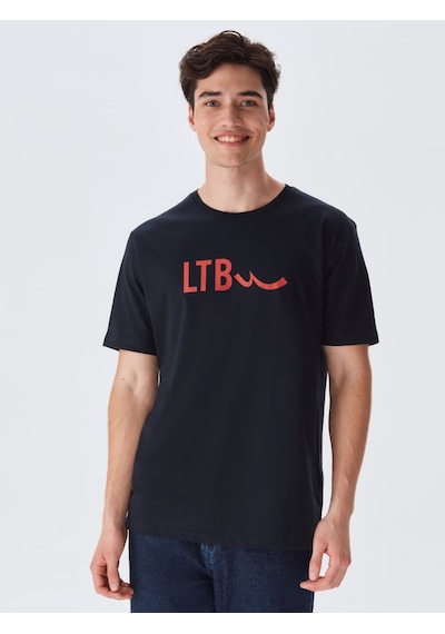 Ltb Slogan Baskılı Basic Lacivert T-shırt Lacivert