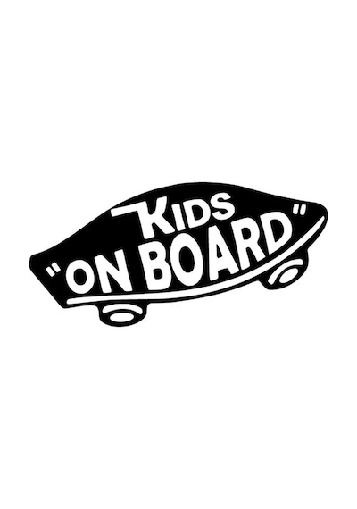 Kids On Board Kaykay Sticker Oto Motor Laptop Duvar Folyo Sticker 25x12 Cm