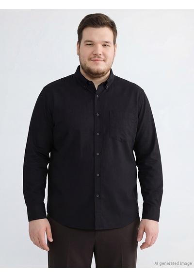 Lcwaıkıkı Classic Siyah Regular Fit Gabardin Erkek Gömlek