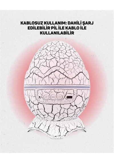 Ers Dinozor Yumurtası Tasarımlı Projektörlü Gece Lambası Diğer 18871502