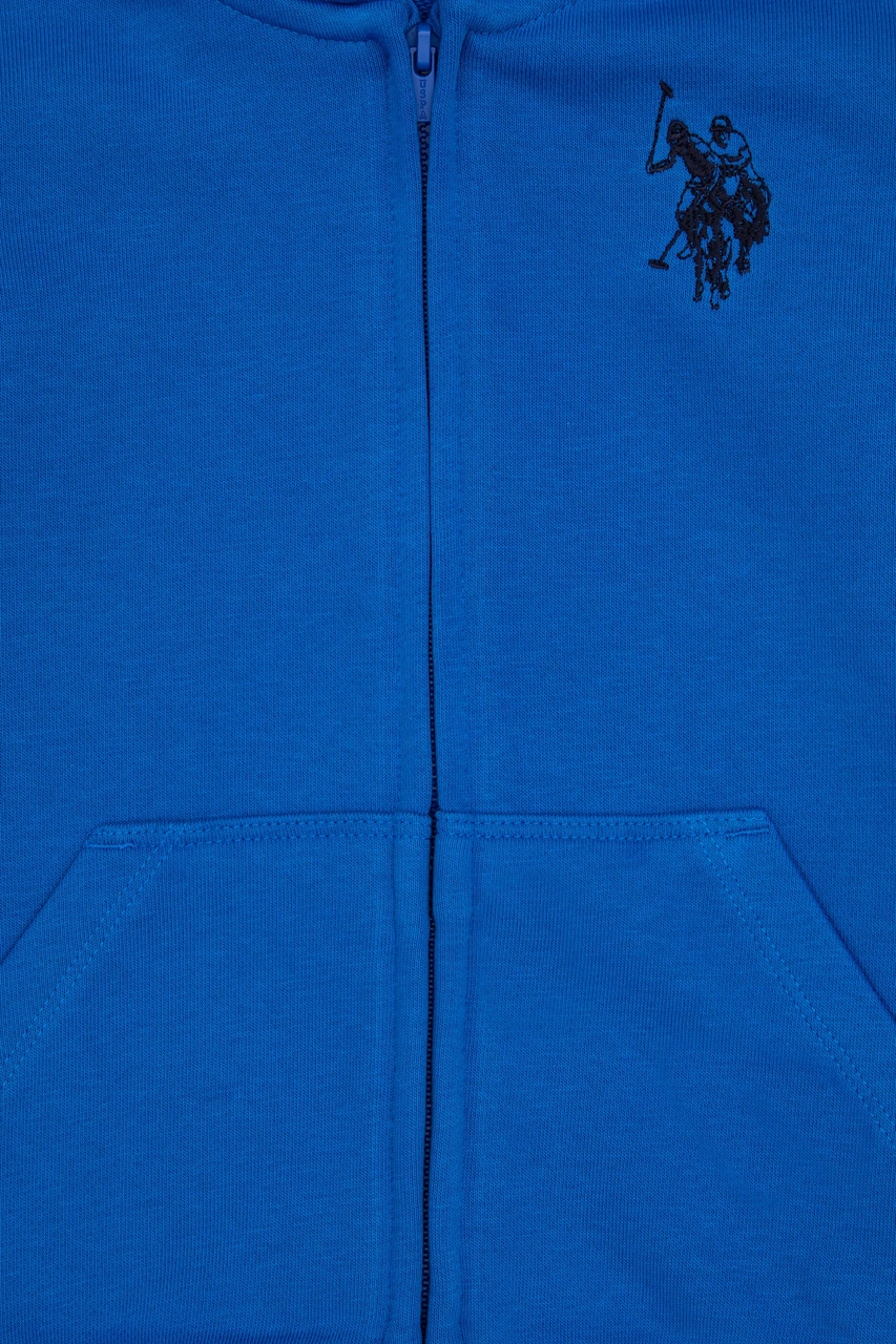 U.S. Polo Assn. Erkek Çocuk Saks Fermuarlı Kapüşonlu Sweatshirt 50316706-VR032