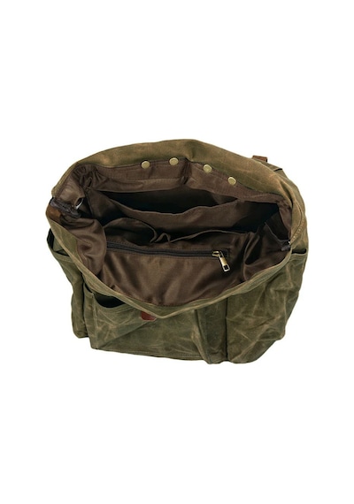 Diwu Retro Mumlu Kanvas Deri Büyük Outdoor Sırt Çantası Yeşil Çok Renkli