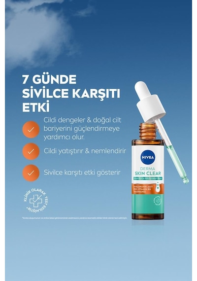 NIVEA Derma Skin Clear Dengeleyici ve Sivilce Karşıtı Serum 30 ML
