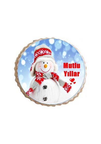 Yılbaşı Kurabiyesi Yenilebilir Resimli Tereyağlı Özel Jelatin Poşetinde 15 Adet 01431592